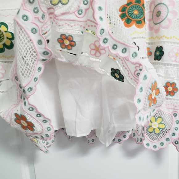 ZARA White Floral Crochet Embroidered Skort - Picture 10 of 13